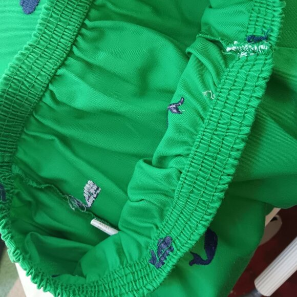 Large Vintage Skirt Green Blue Whale Embroidery 1970's Boho Fun Mom Cotton Blend - Picture 5 of 6